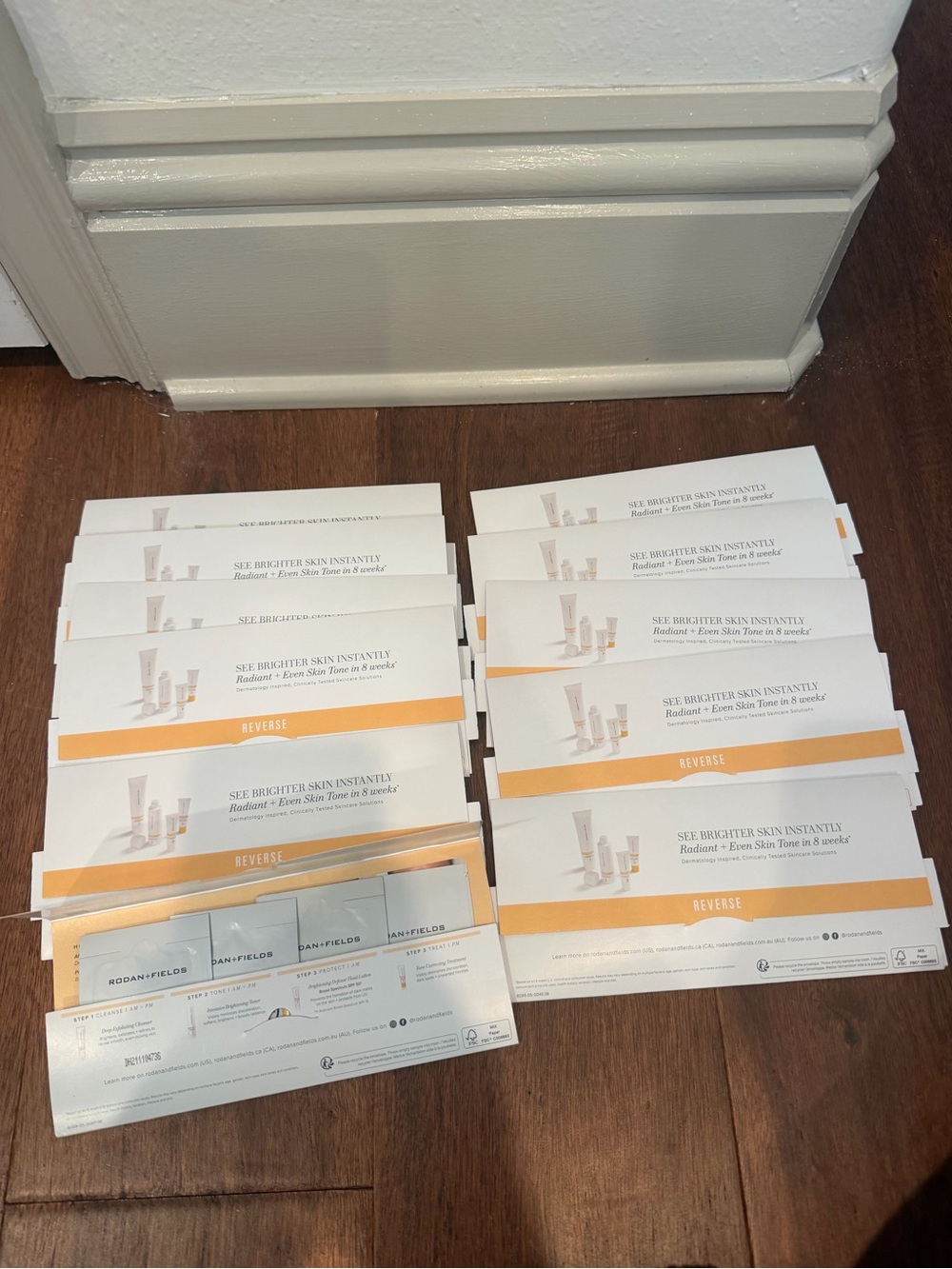 Rodan + Fields Sample Sachet Packets in White and Orange